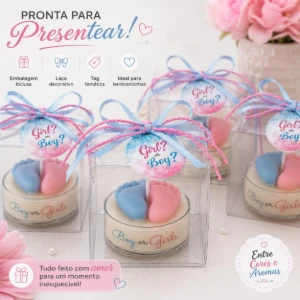 Lembrancinha chá revelação vela perfumada - Artesanato e Personalizados