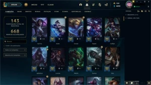 Conta ex Mestre 1343 skins adquiríveis main adc PAX Sivir - League of Legends LOL