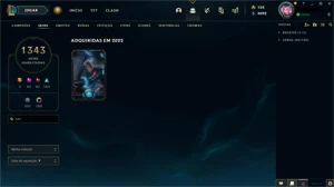 Conta ex Mestre 1343 skins adquiríveis main adc PAX Sivir - League of Legends LOL