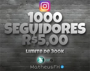 1.000 SEGUIDORES R$5 (Garantia de 30 Dias) - Instagram - Redes Sociais