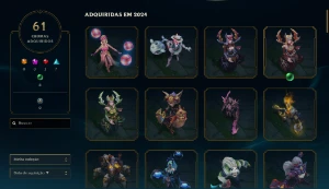 Conta de 2012 Ex Grão Mestre lvl 469 com 220 skin - League of Legends LOL