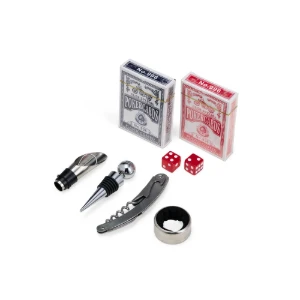 Kit Vinho com Baralho, Dados e Estojo MDF - Artesanato e Personalizados