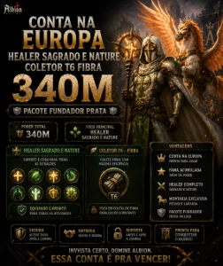 Conta Europa Healer 340M Fama Fundador Prata - Albion Online