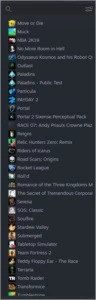 Conta steam, 5 anos de conta com 74 jogos.