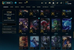 Unranked com 70 Champs e 21 Skins + 1 Fragmento - League of Legends LOL