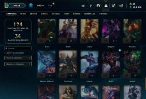 Unranked com 70 Champs e 21 Skins + 1 Fragmento - League of Legends LOL