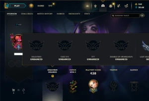 Unranked com TODOS os champs e 123 Skins + 2 Raras - League of Legends LOL