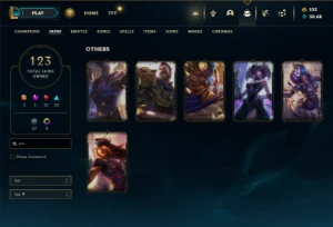 Unranked com TODOS os champs e 123 Skins + 2 Raras - League of Legends LOL