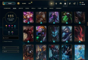 Unranked com TODOS os champs e 123 Skins + 2 Raras - League of Legends LOL