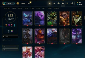 Unranked com TODOS os champs e 123 Skins + 2 Raras - League of Legends LOL