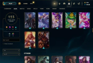 Unranked com TODOS os champs e 123 Skins + 2 Raras - League of Legends LOL