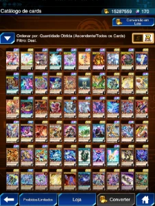 Conta Yu-Gi-Oh! Duel Links - 100% rush duel - 90% das cartas - Yu-Gi-Oh Duel Links