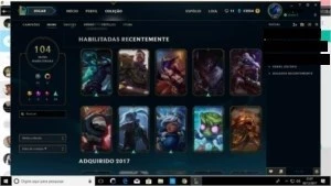 Conta Gold V, 103 skins  e quase todos os champions - League of Legends LOL