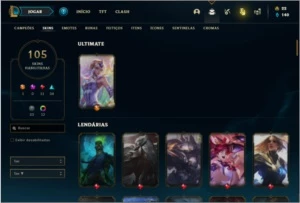 Conta Unranked com 105 Champs e 105 Skins - League of Legends LOL