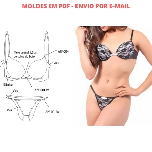 Kit Moldes Lingerie Tamanhos P ao G e Plus Size PDF - Outros