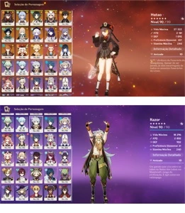 Genshin Impact º.º AR 60 -- 15 Personagens 5 ☆ e 8 Armas 5 ☆