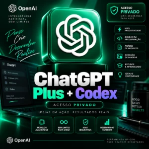ChatGPT Plus + Codex | Acesso Privado | 30 Dias - Inteligência Artificial