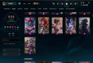 Ouro 3 com TODOS os Champs e 232  Skins +7 Prestigios - League of Legends LOL