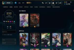 Ouro 3 com TODOS os Champs e 232  Skins +7 Prestigios - League of Legends LOL