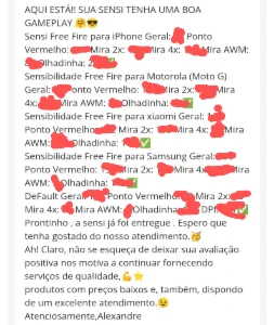 Sensibilidade para iPhone Motorola e xiaomi 100% HS - Free Fire