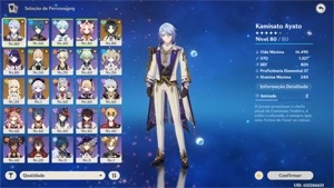Ayato + Shogun Raiden + Xiao + varios T4 upado - Genshin Impact
