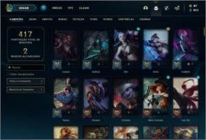Conta ouro 2 com 134 champs e 94 skins ( MAIN ADC ) - League of Legends LOL