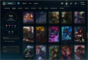 Conta ouro 2 com 134 champs e 94 skins ( MAIN ADC ) - League of Legends LOL