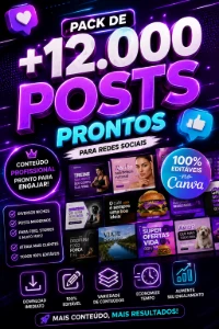 + 12.000 POSTS PRONTOS ( Canva) (100% Editaveis) - Nichos