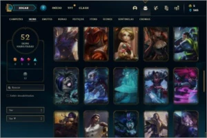 Conta Unranked com 52 Skins e 108 Champs - League of Legends LOL