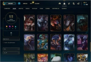 Conta Unranked com 52 Skins e 108 Champs - League of Legends LOL