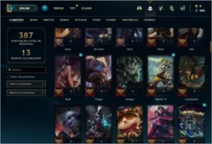 Conta Unranked com 52 Skins e 108 Champs - League of Legends LOL
