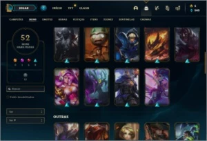 Conta Unranked com 52 Skins e 108 Champs - League of Legends LOL