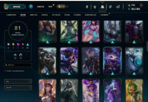 Bronze 3 com TODOS os champs e 81 Skins + 1 Prestigio - League of Legends LOL