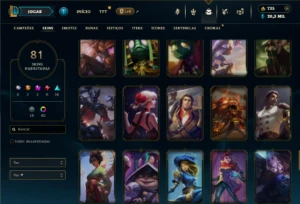 Bronze 3 com TODOS os champs e 81 Skins + 1 Prestigio - League of Legends LOL