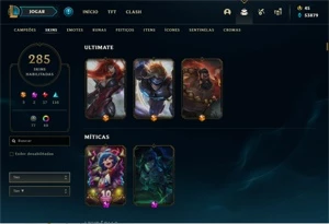 Conta League of Legends com 285 Skins LOL