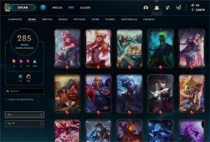 Conta League of Legends com 285 Skins LOL
