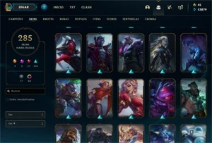 Conta League of Legends com 285 Skins LOL