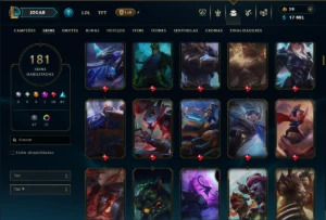 Unranked com TODOS os Champs e 181 Skins ( ADC / SUP / MID ) - League of Legends LOL