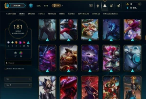 Unranked com TODOS os Champs e 181 Skins ( ADC / SUP / MID ) - League of Legends LOL