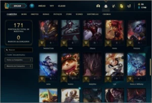 Conta unranked com 14 skins e 55 champs - League of Legends LOL