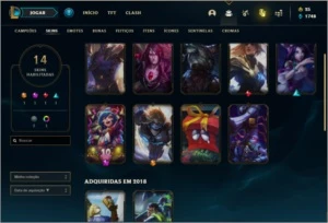 Conta unranked com 14 skins e 55 champs - League of Legends LOL