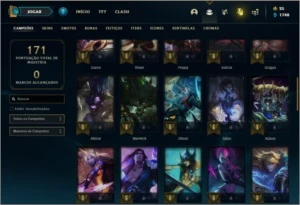 Conta unranked com 14 skins e 55 champs - League of Legends LOL