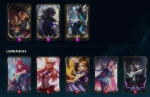 Conta do LoL 2 skins ultimates, 8 prestigios e 17 lendarias - League of Legends