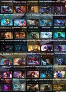 CONTA GOLD SEASON PASSADA 5/0 MD10 (ATUALMENTE) 184 SKINS - League of Legends LOL