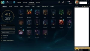 CONTA GOLD SEASON PASSADA 5/0 MD10 (ATUALMENTE) 184 SKINS - League of Legends LOL