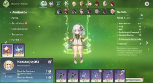 Conta Genshin Impact AR 7 com Nahida e Qiqi ⭐