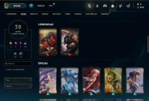 Bronze 4 com 85 Champs e 38 Skins - League of Legends LOL