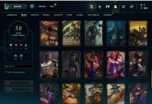 Bronze 4 com 85 Champs e 38 Skins - League of Legends LOL