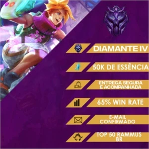CONTA LOL - D4 (65% WR / 50K DE E.A / TOP 50 RAMMUS BR) - League of Legends