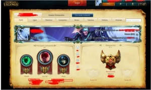 Promoção OURO 1 BORDA PLATINA MAIS DE 300 SKIN - League of Legends LOL